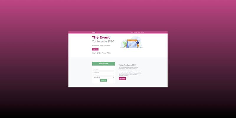 Sitio para evento hecho con Bootstrap y SASS