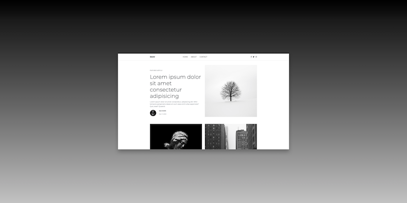 Blog  B&W maquetado con bootstrap