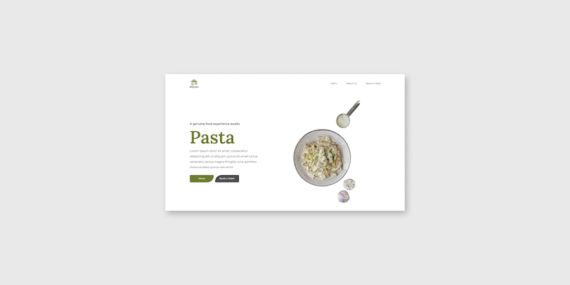 Sitio One Page Construído con SASS  – Pasta