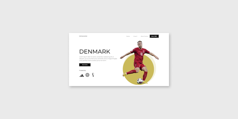 Práctica de HTML y CSS (SASS) con el Mundial – Denmark