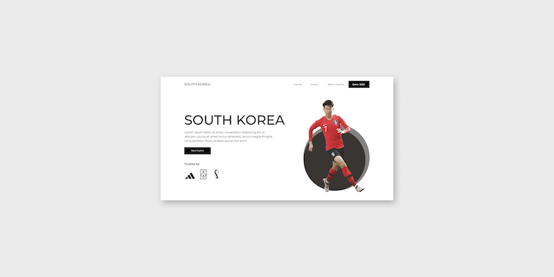 Práctica de HTML y CSS (SASS) con el Mundial – South Korea