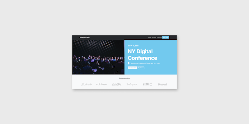 Construye un sitio para conferencias con Bootstrap 5 – Conference Dark
